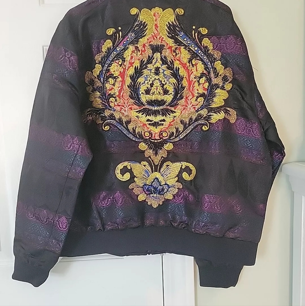 Robert Graham Men's Black Royal Karamela Limited Bomber Jacket Size 2XL - Picture 2 of 8